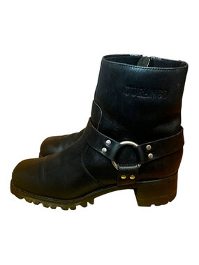 Women's Durango Black Leather Harness Engineer Moto Boots, 8